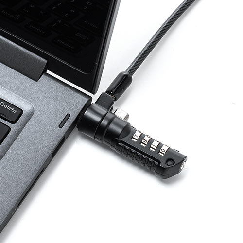 セキュリティワイヤー（ノーブルロック専用・Nobleロック・Noble Wedgeスロット・セキュリティスロット・盗難防止・ダイヤル錠・ワイヤー長1.8m）