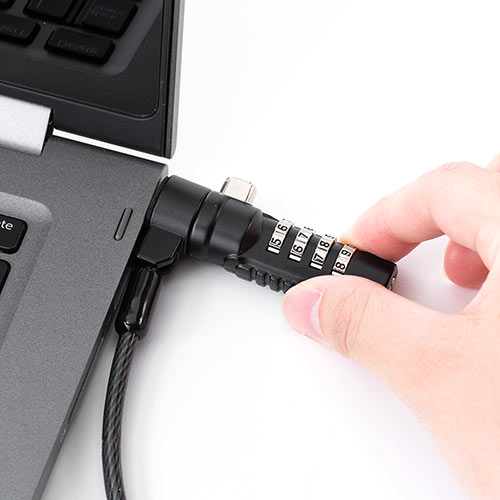 セキュリティワイヤー（ノーブルロック専用・Nobleロック・Noble Wedgeスロット・セキュリティスロット・盗難防止・ダイヤル錠・ワイヤー長1.8m）