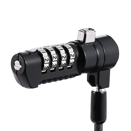 セキュリティワイヤー（ノーブルロック専用・Nobleロック・Noble Wedgeスロット・セキュリティスロット・盗難防止・ダイヤル錠・ワイヤー長1.8m）