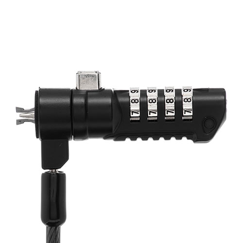 セキュリティワイヤー（ノーブルロック専用・Nobleロック・Noble Wedgeスロット・セキュリティスロット・盗難防止・ダイヤル錠・ワイヤー長1.8m）