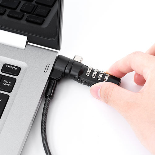 セキュリティワイヤー（Nanoロック・nanoスロット・NanoSaver・セキュリティスロット・盗難防止・ダイヤル錠・ワイヤー長1.8m）