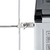 【アウトレット・中古・セール】セキュリティワイヤー（薄型・小型・シリンダ錠・ビニールコーティング・約1.8m・3×7mmスロット対応・ワンタッチ取り付け）