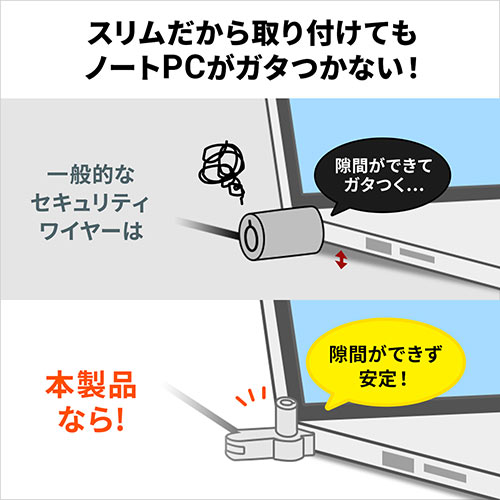 セキュリティワイヤー（薄型・小型・シリンダ錠・ビニール