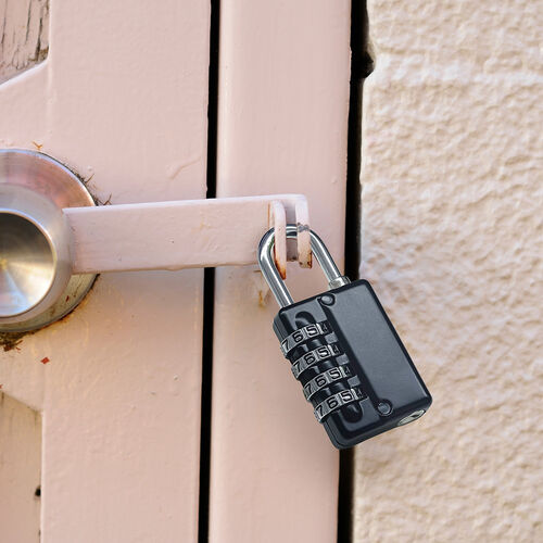 ダイヤル南京錠（ダイヤル錠・4桁・マスターキー対応・セキュリティ・ブラック）