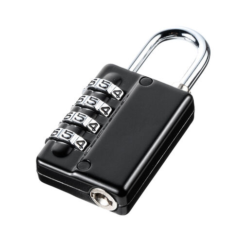 ダイヤル南京錠（ダイヤル錠・4桁・マスターキー対応・セキュリティ・ブラック）