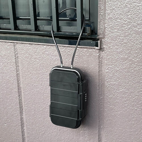 セキュリティボックス（貴重品ボックス・セーフティボックス・鍵収納ボックス・キーボックス・防塵・防水・IP67準拠・4桁ダイヤル錠・ワイヤー取り付け・ワイヤー長55cm）