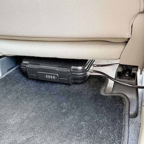 セキュリティボックス（貴重品ボックス・セーフティボックス・鍵収納ボックス・キーボックス・防塵・防水・IP67準拠・4桁ダイヤル錠・ワイヤー取り付け・ワイヤー長55cm）