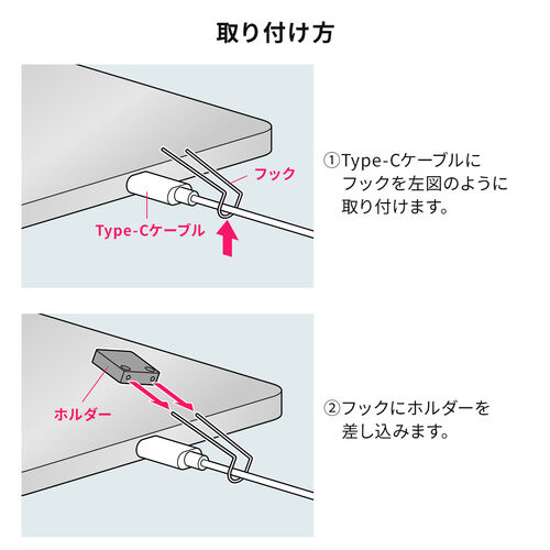 抜け止めツール（Type-Cコネクタ用・トラブル予防・セキュリティ対策・アヴァンテック スマートタブロック Type-C用）