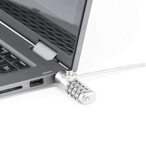 セキュリティワイヤー（パソコン盗難防止・ナノセーバー・2.5×6mm・ダイヤル錠・4桁・スリムシリンダ・コンパクトシリンダ）