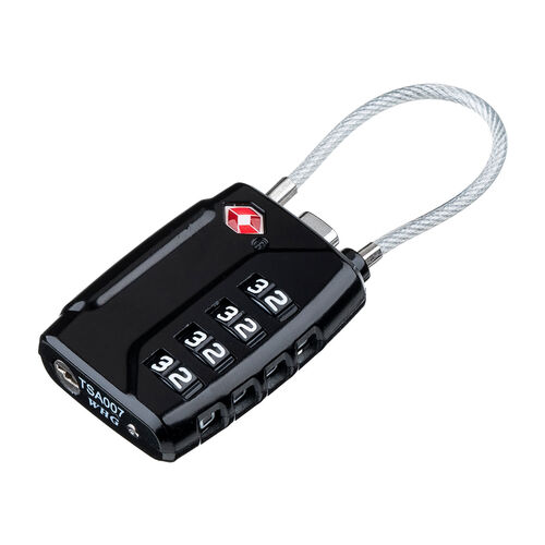 ダイヤル式ワイヤーロック（ダイヤル式南京錠・TSAロック・カバン用・スーツケース・盗難防止・出張・旅行）