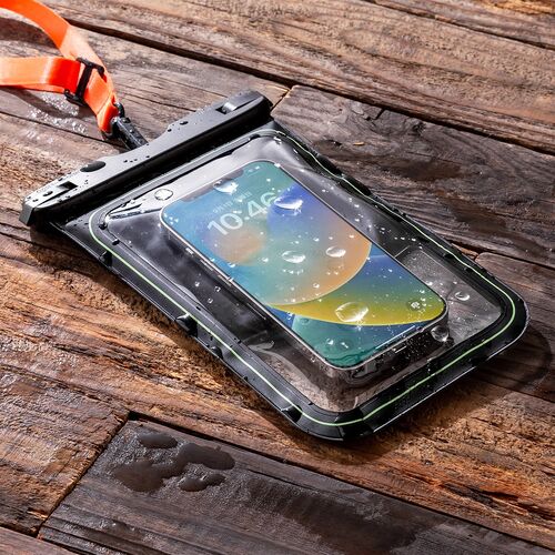 防水ケース（水に浮く・9インチ対応・完全防水・IPX8・ストラップ付・iPhone15・iPhone14・iPhone13・SE・Android用・お風呂・海・プール・首かけ・水中撮影・ソフトケース）