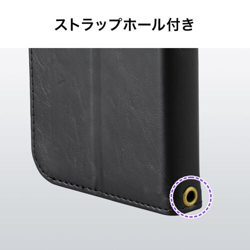 iPhone15 Pro 専用 手帳型ケース（ブラック・PUレザー・収納ポケット・スタンド機能・画面保護・ストラップホール付き）