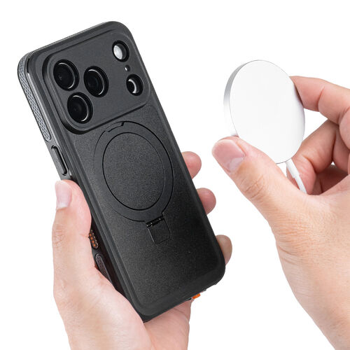 iPhone17ProMax 防水ハードケース（耐衝撃・IP68・防塵・MIL規格・衝撃吸収・MagSafe対応・簡易スタンド機能・ワイヤレス充電・全面保護・完全防水）