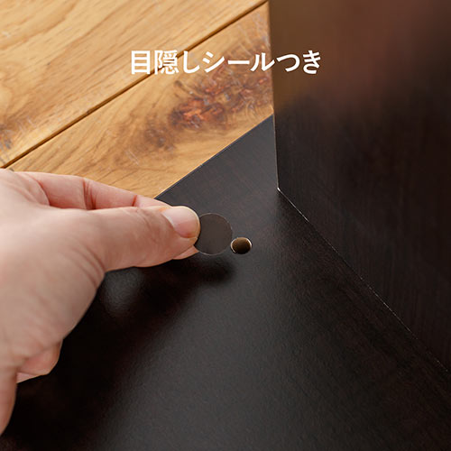 ダイソン用壁掛け収納スタンド（スティッククリーナー汎用スタンド・アタッチメント収納対応・収納ボックス付・木目・ブラック）