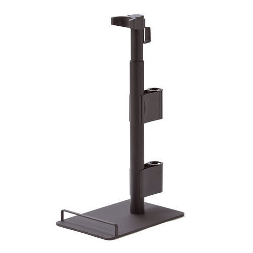 掃除機スタンド｜コードレス対応・汎用・アタッチメント収納付き・ブラウン