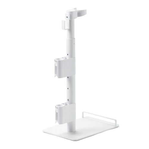 掃除機スタンド｜コードレス対応・汎用・アタッチメント収納付き・ホワイト
