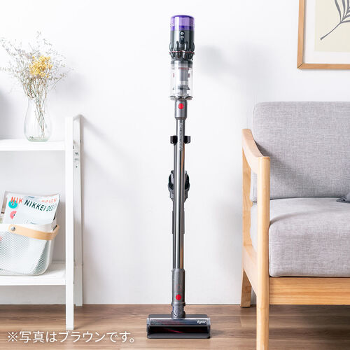 掃除機スタンド｜コードレス対応・汎用・アタッチメント収納付き・ホワイト