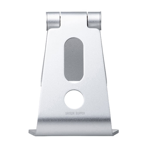 アルミスタンド（iPhone・スマートフォン・無段階角度調整・ケース対応・シルバー・ゲーム機・冷却） STN037