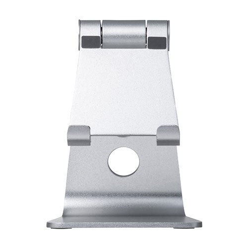 アルミスタンド（iPhone・スマートフォン・無段階角度調整・ケース対応・シルバー・ゲーム機・冷却） STN037