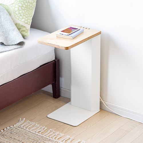 サイドテーブル（ベッド・ソファ・デスク・USB充電器収納・充電