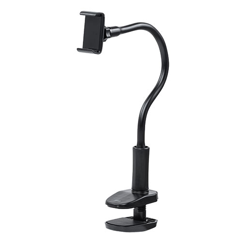 スマホスタンド（フレキシブルアーム・クランプ・360°回転・ケーブルクリップ付き・スマホ/iPhone用）