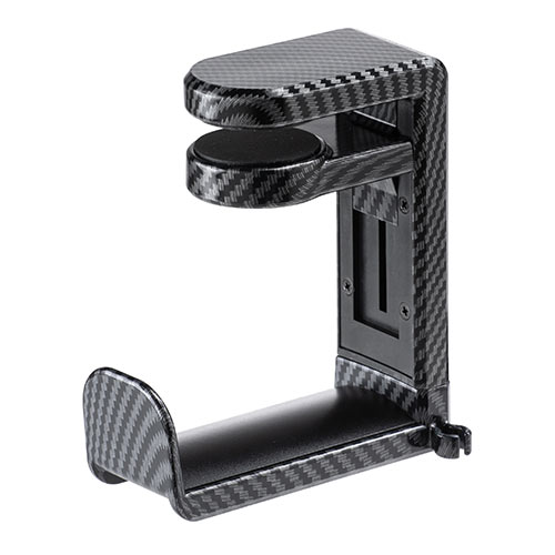 ヘッドホンハンガー（回転・ヘッドホンかけ・カーボン調・おすすめ・ブラック） STN041CB