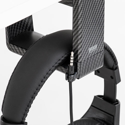 ヘッドホンハンガー（回転・ヘッドホンかけ・カーボン調・おすすめ・ブラック） STN041CB