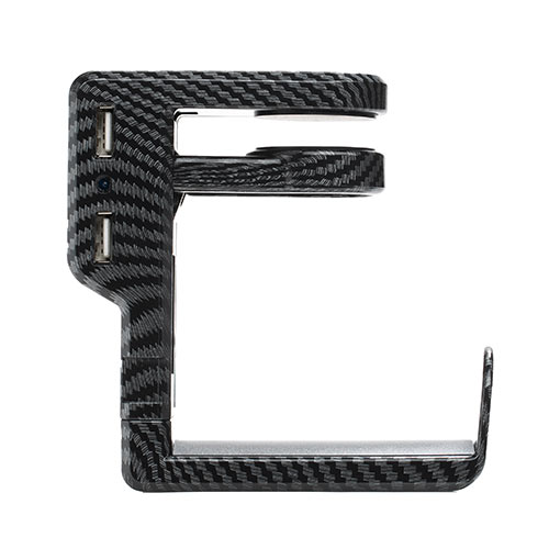 ヘッドホンスタンド（ヘッドホンハンガー・ヘッドホンフック・USBポート付き・クランプ・360°回転・吊り下げ式・ケーブルフック付き・カーボン調）