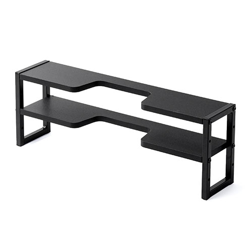 ディスプレイ裏収納ラック（モニター裏収納・棚・配線・ルーター・ちょい置き・幅60cm・2段・27インチ以上向け）