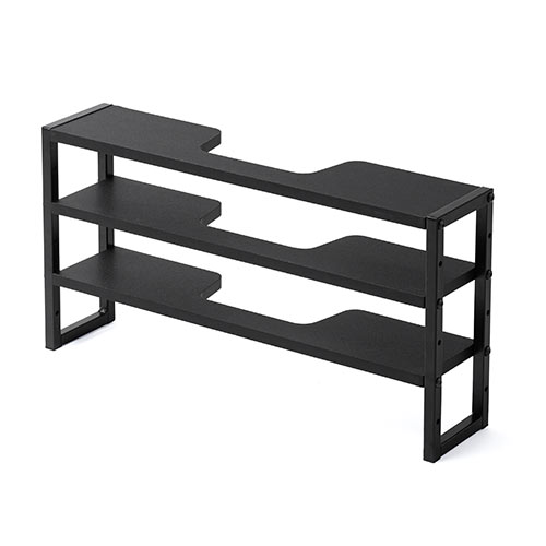 ディスプレイ裏収納ラック（モニター裏収納・棚・配線・ルーター・ちょい置き・幅60cm・3段・27インチ以上向け）