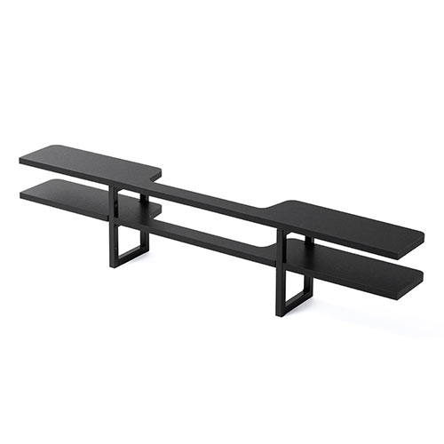 ディスプレイ裏収納ラック（モニタ裏収納ラック・棚・配線・ルーター・ちょい置き・幅100cm・2段・22インチ以上のモニター向け）