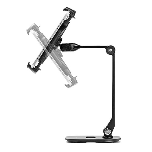 タブレットアームスタンド（6～13インチ対応・2関節・高さ調節・角度調整・回転可能・レジスタンド・ブラック）