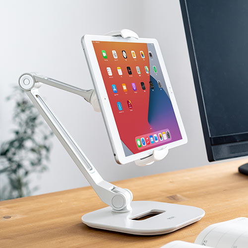 タブレットアームスタンド（6～13インチ対応・2関節・高さ調節・角度