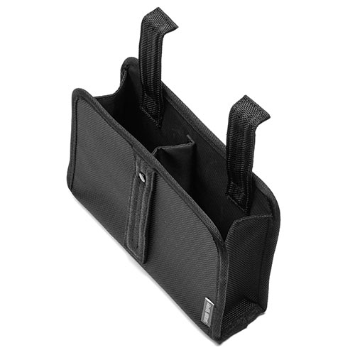 ディスプレイ裏収納背面ポケット（モニター裏収納・テレビ裏収納・ヘッドフォンフック・小物入れ・ブラック・Sサイズ）