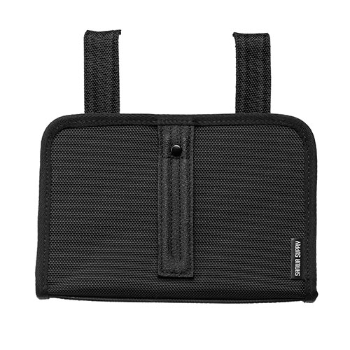 ディスプレイ裏収納背面ポケット（モニター裏収納・テレビ裏収納・ヘッドフォンフック・小物入れ・ブラック・Sサイズ）