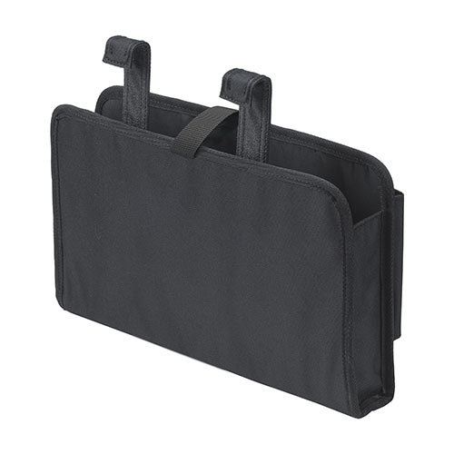 ディスプレイ裏収納背面ポケット（テレビ裏収納・モニター裏収納・A4収納対応・幅33.5cm・小物入れ・Lサイズ・ブラック）