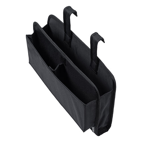 ディスプレイ裏収納背面ポケット（テレビ裏収納・モニター裏収納・A4収納対応・幅33.5cm・小物入れ・Lサイズ・ブラック）