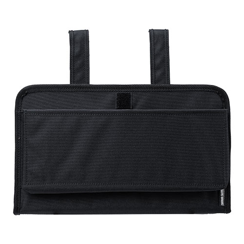 ディスプレイ裏収納背面ポケット（テレビ裏収納・モニター裏収納・A4収納対応・幅33.5cm・小物入れ・Lサイズ・ブラック）