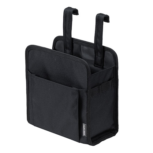 ディスプレイ裏収納背面ポケット（テレビ裏収納・モニター裏収納・幅21.5cm・小物入れ・Mサイズ・ブラック）