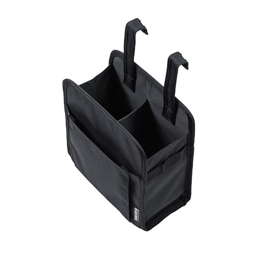 ディスプレイ裏収納背面ポケット（テレビ裏収納・モニター裏収納・幅21.5cm・小物入れ・Mサイズ・ブラック）