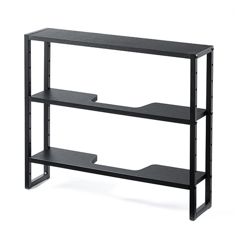 ディスプレイ裏収納ラック（モニター裏収納・棚・配線・ルーター・ちょい置き・幅60cm・高さ51cm・3段・22インチ以上向け）