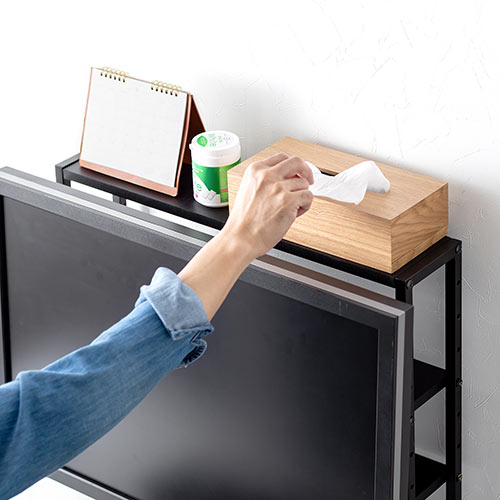 ディスプレイ裏収納ラック（モニター裏収納・棚・配線・ルーター・ちょい置き・幅60cm・高さ51cm・3段・22インチ以上向け）