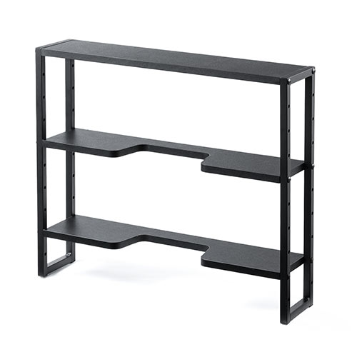 ディスプレイ裏収納ラック（モニター裏収納・棚・配線・ルーター・ちょい置き・幅60cm・高さ51cm・3段・22インチ以上向け）