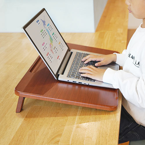 学習台（リビング学習・入学祝い・プレゼント・ライティングボード・ノートパソコンスタンド・木製・姿勢矯正・子供・学習補助・ペントレー付き） STN059 サンワサプライ