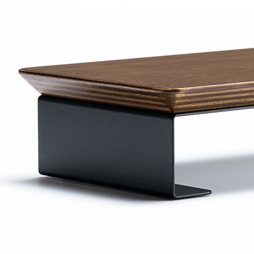 モニター下収納スタンド（幅50cm 奥行12cm 天然木 スチール製 小物置き台 机上ラック 机上台 机上整理 小物置き 飾り棚）