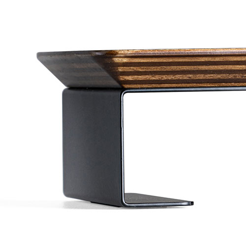 モニター下収納スタンド（幅50cm 奥行12cm 天然木 スチール製 小物置き台 机上ラック 机上台 机上整理 小物置き 飾り棚）