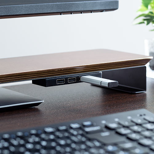 モニター下収納スタンド（幅50cm 奥行12cm 天然木 スチール製 小物置き台 机上ラック 机上台 机上整理 小物置き 飾り棚）