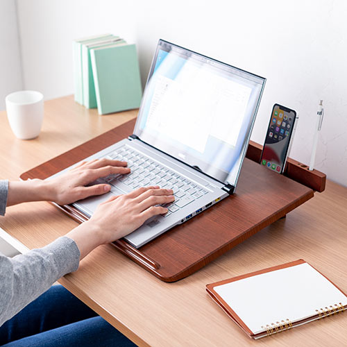 木製学習台（教科書 タブレットスタンド付き・ペン立て付き・卓上傾斜台・書見台・筆記台・ライティングボード）