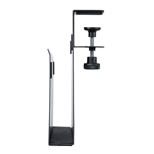 デスクサイド収納（デスク横収納・デスクサイドホルダー・デスクサイドポケット・クランプ式・後付け・拡張・スチール製・ノートパソコン・タブレット・書類・ブラック） STN068BK