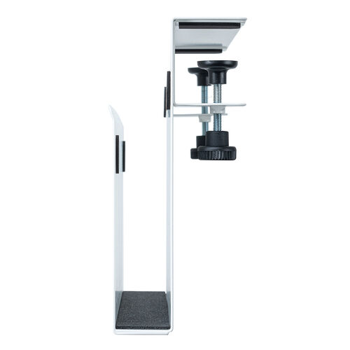 デスクサイド収納（デスク横収納・デスクサイドホルダー・デスクサイドポケット・クランプ式・後付け・拡張・スチール製・ノートパソコン・タブレット・書類・ホワイト）